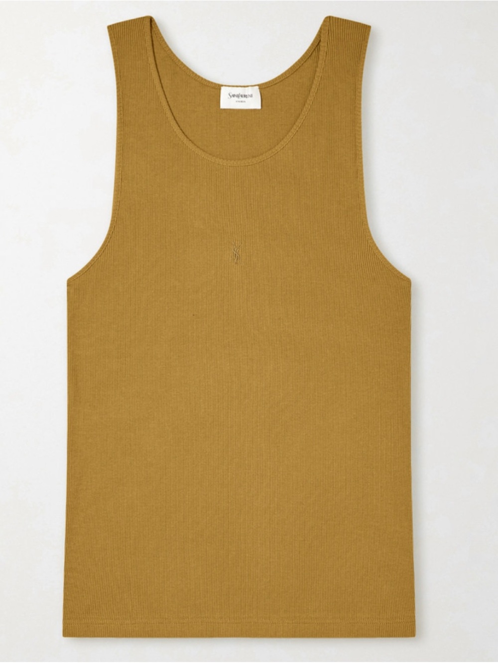 SAINT LAURENT YSL Logo embroidered tank top